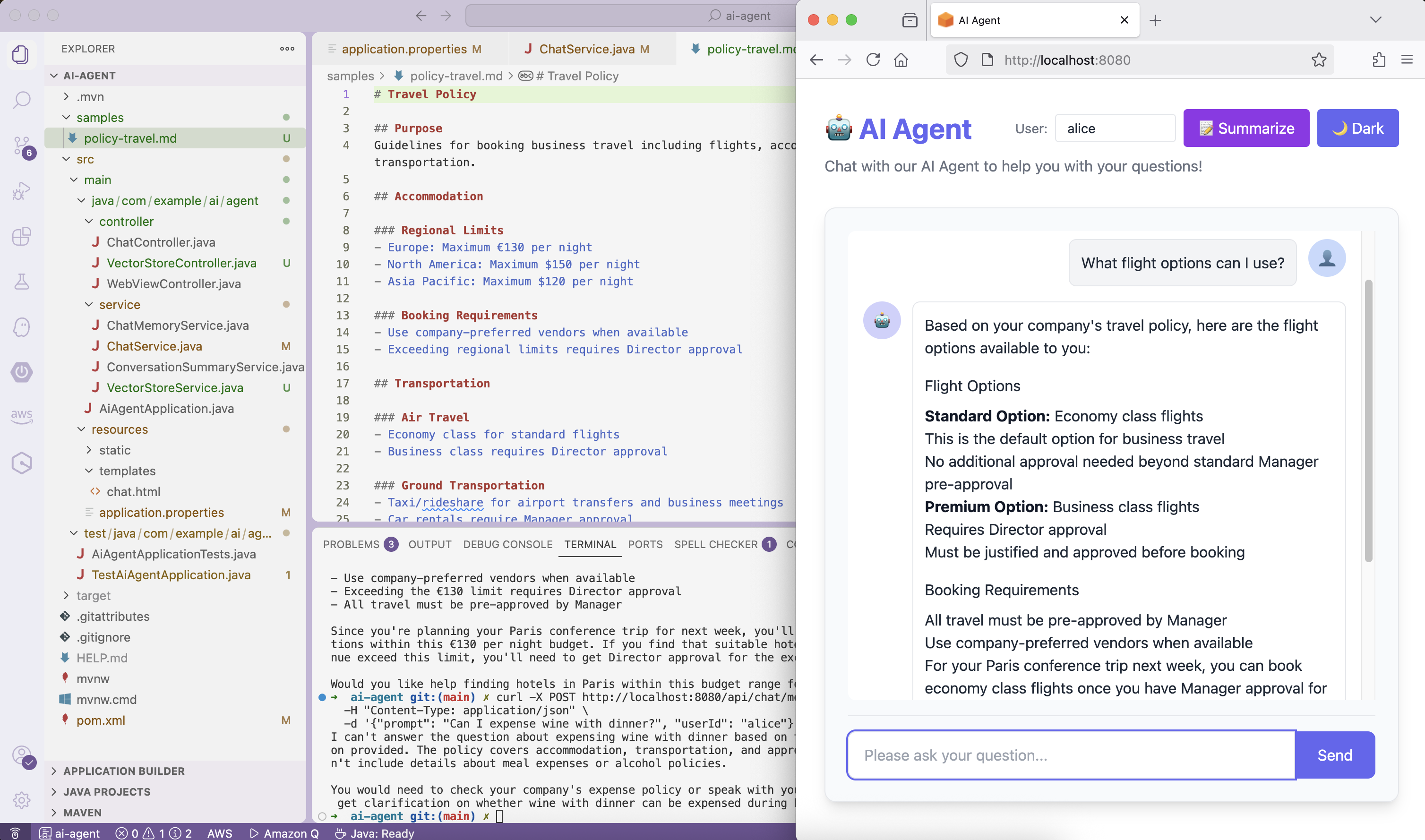 Alice travel request