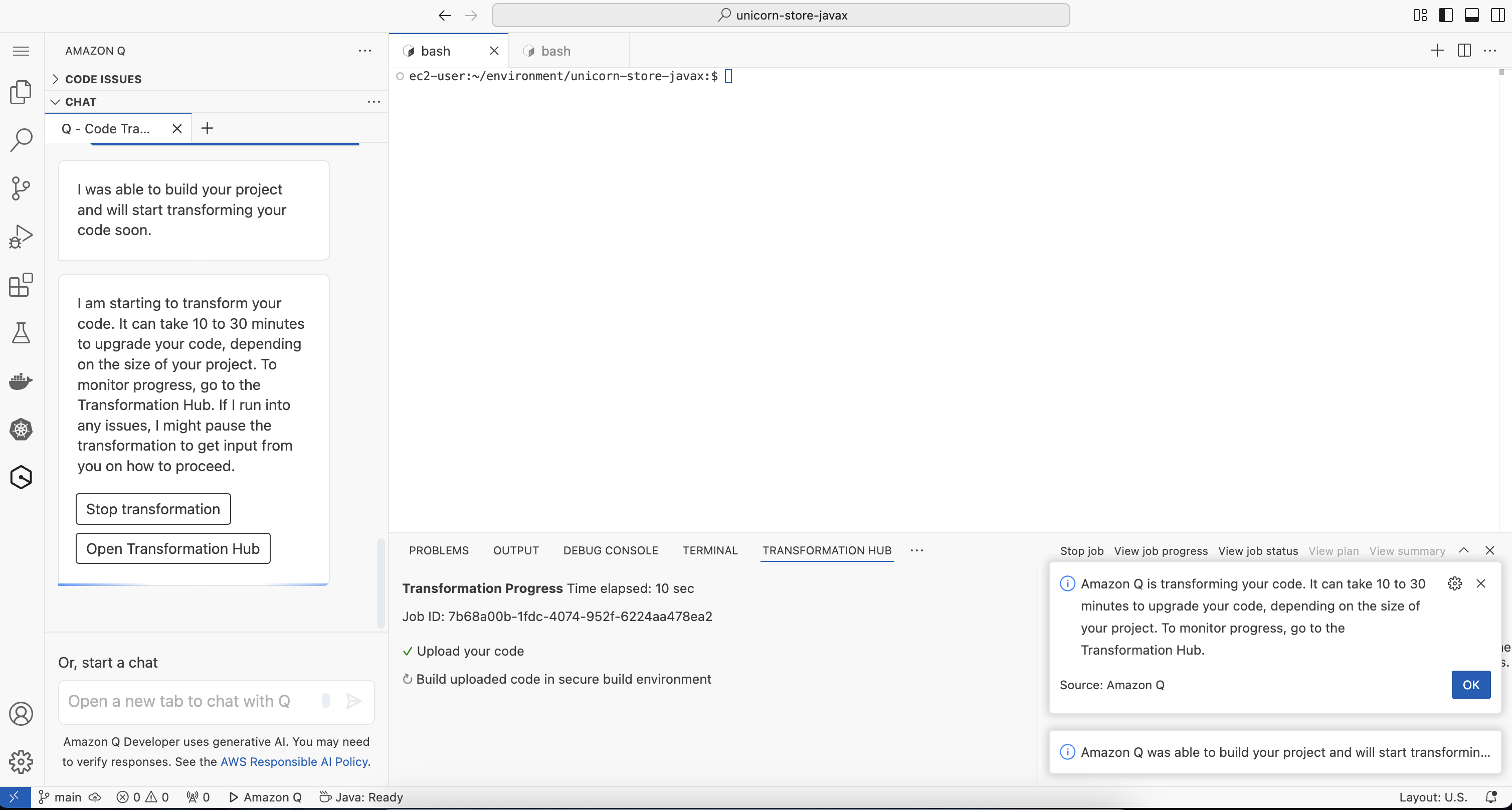 Start transformation